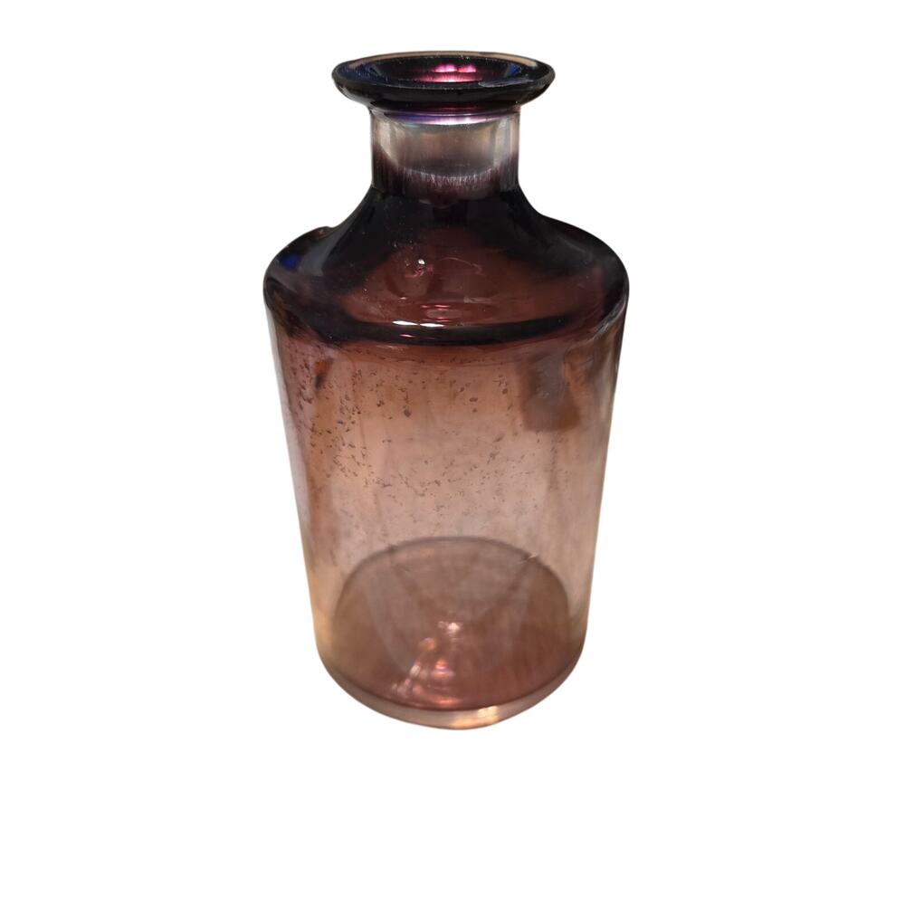 Vintage Czechoslovakian Amethyst Purple Glass Bottle - Bohemian Art